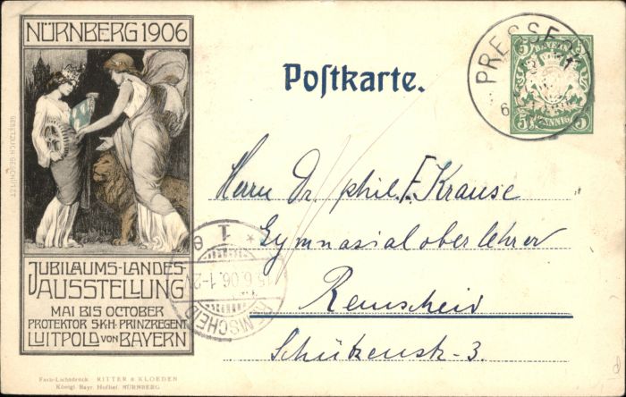 Nuernberg Jubiläumsausstellung Ganzsache