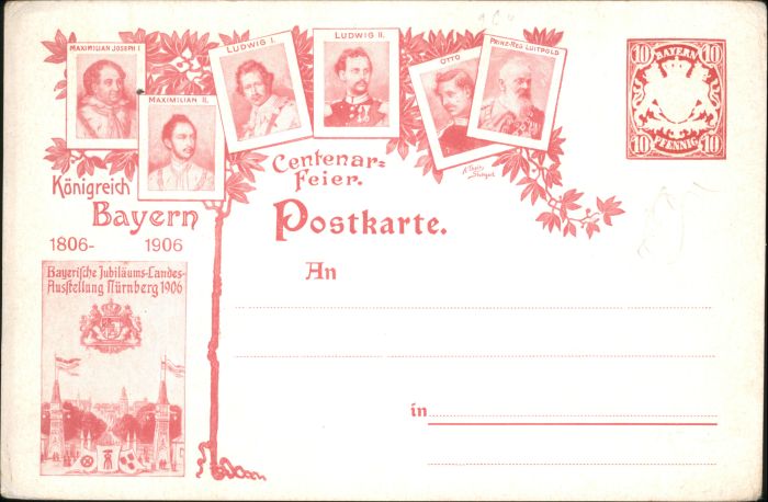 Nuernberg Ganzsache Maximilian Ludwig Luitpold