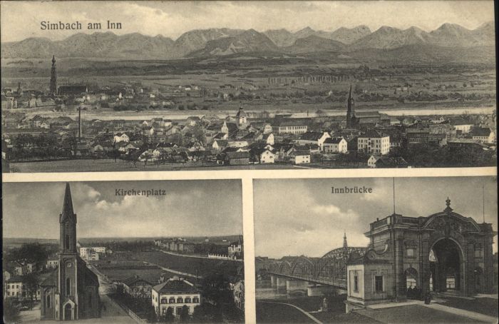 Simbach Inn Kirchenplatz Innbrücke