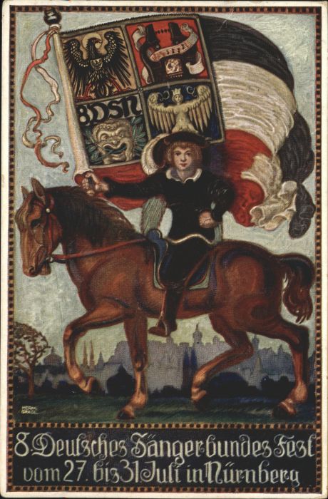 Nuernberg Sängerbundesfest Pferd Reiter