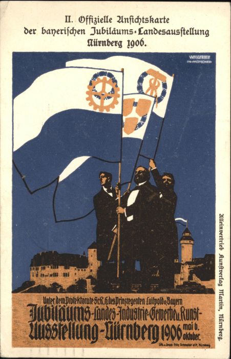 Nuernberg Jubiläumsausstellung Fahnen