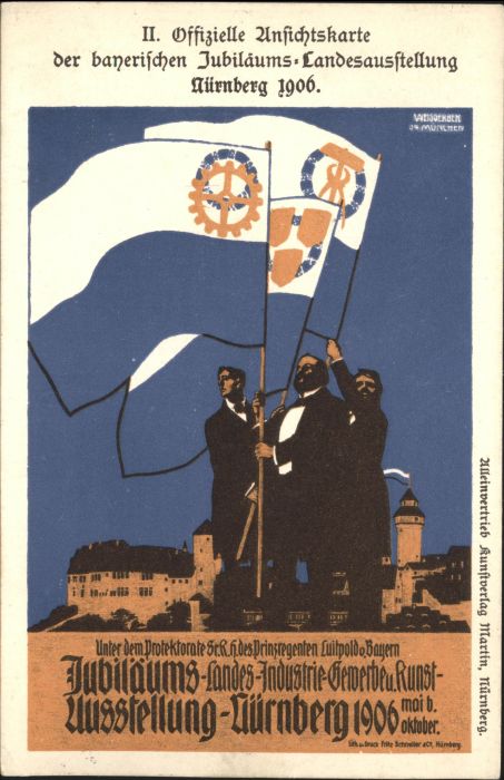 Nuernberg Jubiläumsausstellung Fahnen