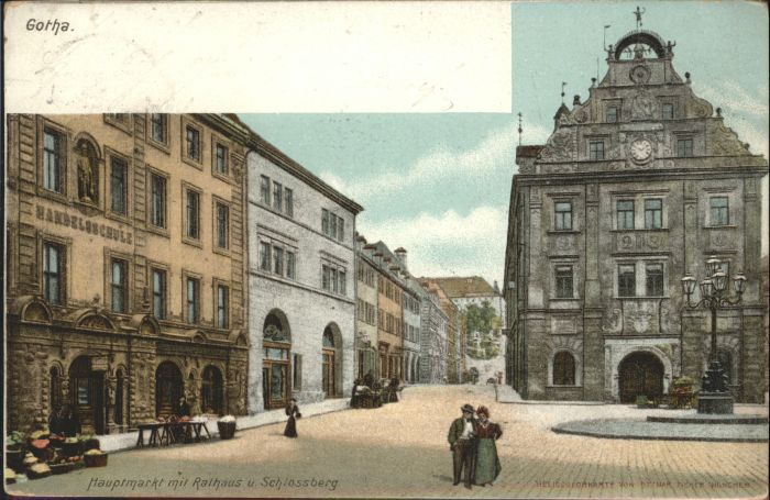 Gotha Thueringen Hauptmarkt Rathaus Schlossberg