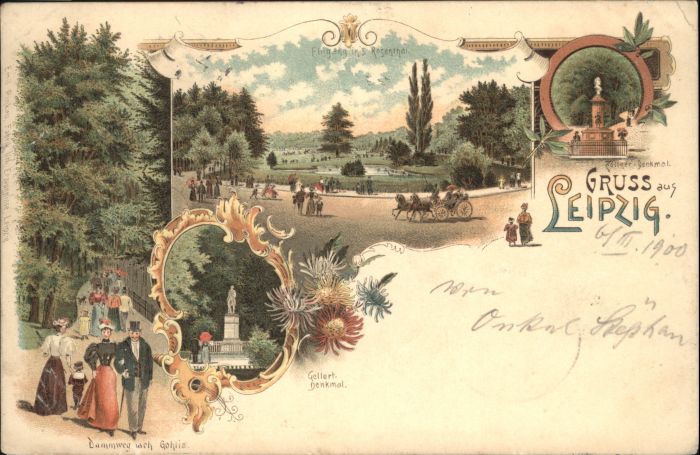 Leipzig Kutsche Zöllner Denkmal Gellert Denkmal