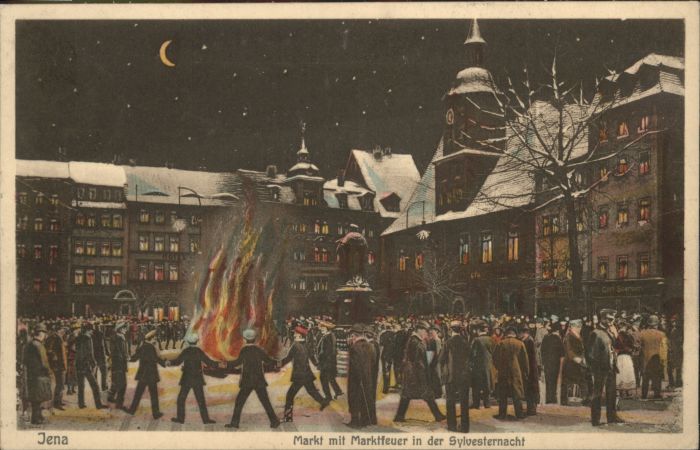JENA  Thueringen Markt Feuer Sylvesternacht