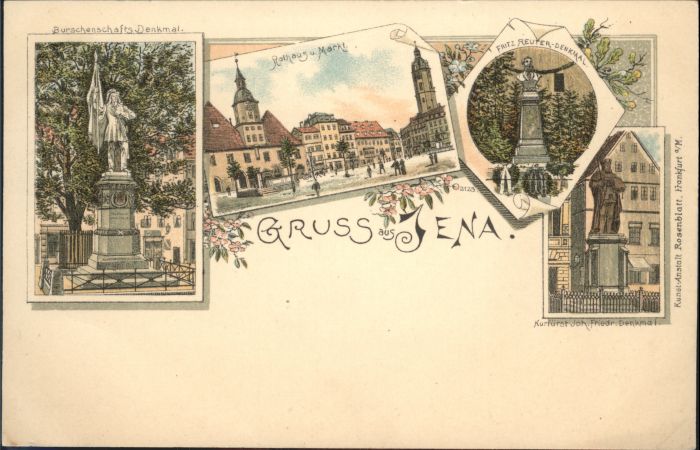 Jena Rathaus Markt Burschenschafts Denkmal