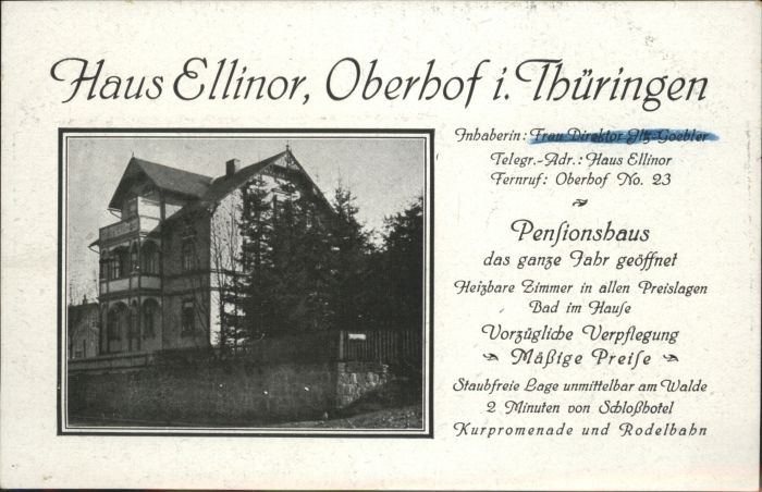 Oberhof Thueringen Haus Ellinor
