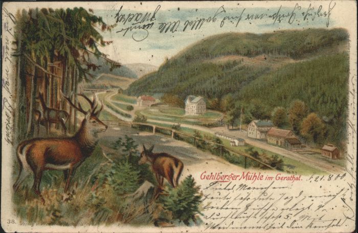 Oberhof Thueringen [Stempelabschlag] Gehlberger Mühle Reh
