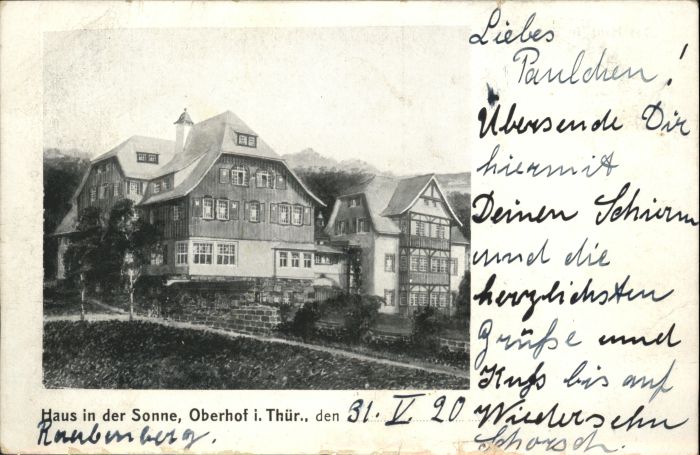 Oberhof Thueringen Haus in der Sonne