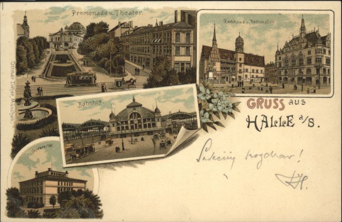 Halle Saale Bahnhof Theater Rathaus