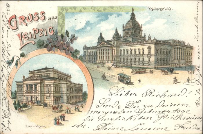 Leipzig Reichsgericht Konzerthaus Strassenbahn