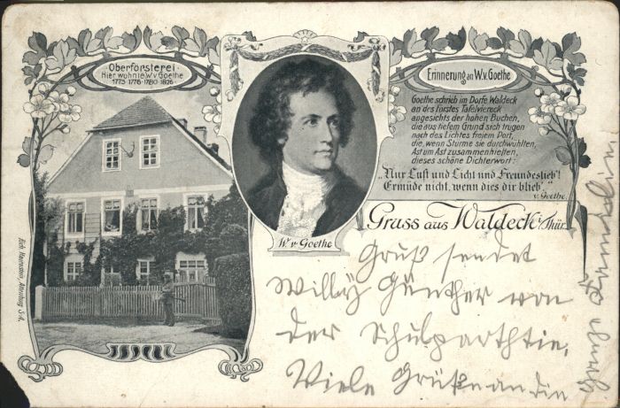 Waldeck Stadtroda Goethe Oberförsterei