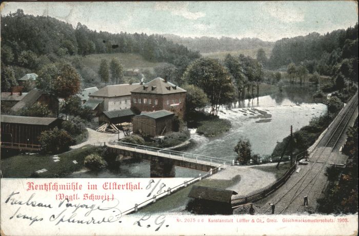 Plauen Vogtland [Stempelabschlag] Mühle Elsterthal