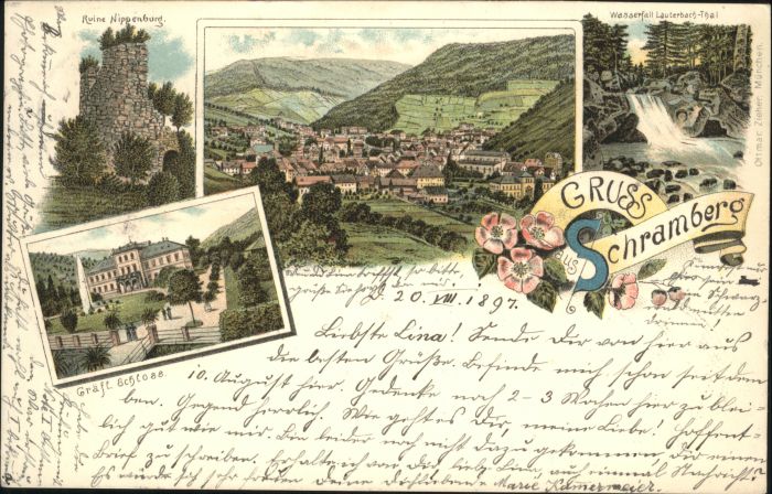 Schramberg Schloss Ruine Nippenburg Wasserfall