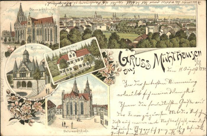 Muehlhausen Thueringen Untermarkts Kirche Obermarkts Kirche Po