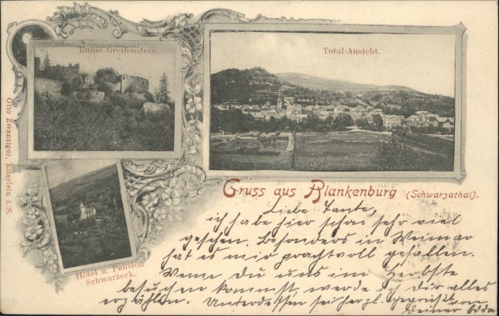 Blankenburg Thueringen Ruine Greifenstein Hotel-Pension Schwar