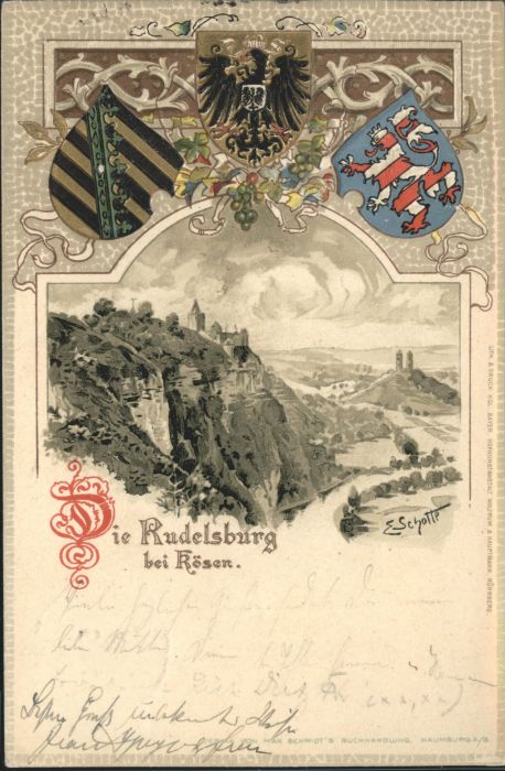 Rudelsburg Wappen Künstler E Schotte