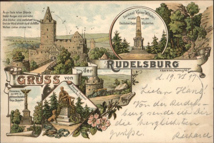 Rudelsburg Denkmal Kaiser Wilhelm Bismarck Denkmal