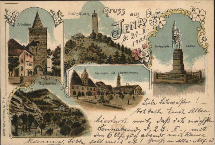 Jena Marktplatz Bismarkbrunnen Sophienhöhe B