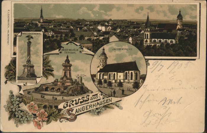 Sangerhausen Suedharz Jacobi Kirche Kaiser Wilhelm Denkmal Kr