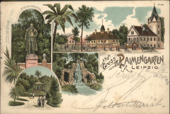 Leipzig Palmengarten Grotte Carl Heine Denkmal