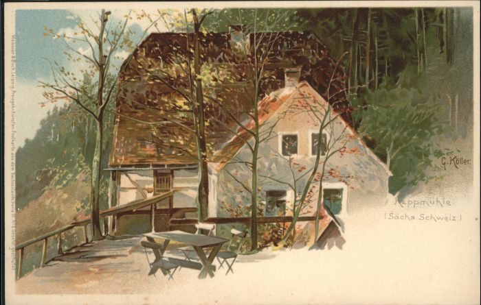 Lohmen Sachsen Keppmuehle Kuenstler G. Koeller