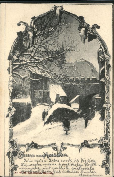 Meissen Elbe Sachsen Hohlweg