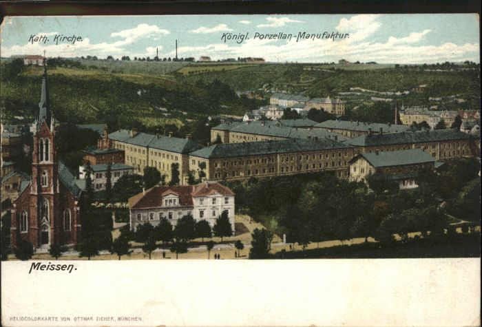 Meissen Elbe Sachsen Kirche Porzellan Manufaktur