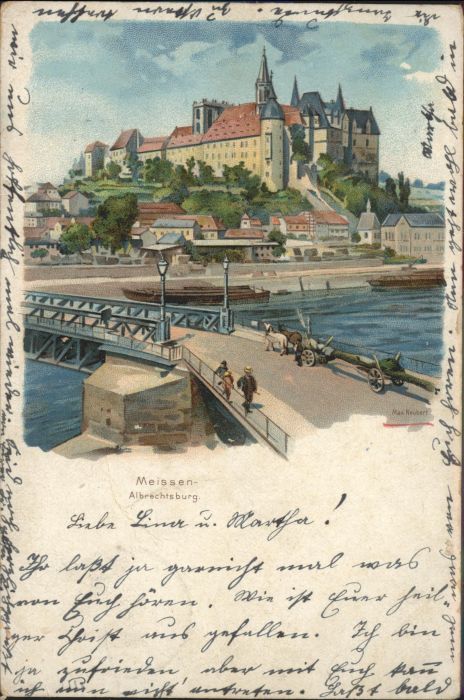 Meissen Elbe Sachsen Albrechtsburg Brücke