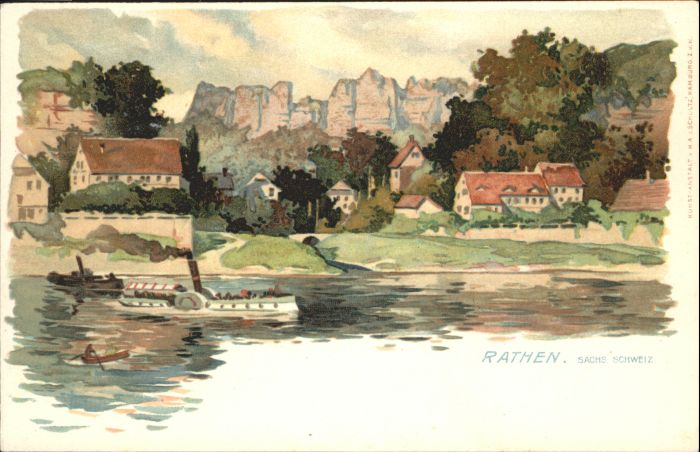 Rathen Saechsische Schweiz Seitenraddampfer