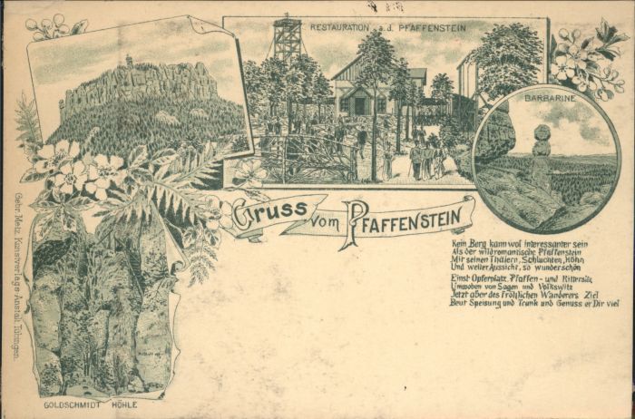 Pfaffenstein Koenigstein Saechsische Sch Restauration Barbarine Goldschmidthöhle