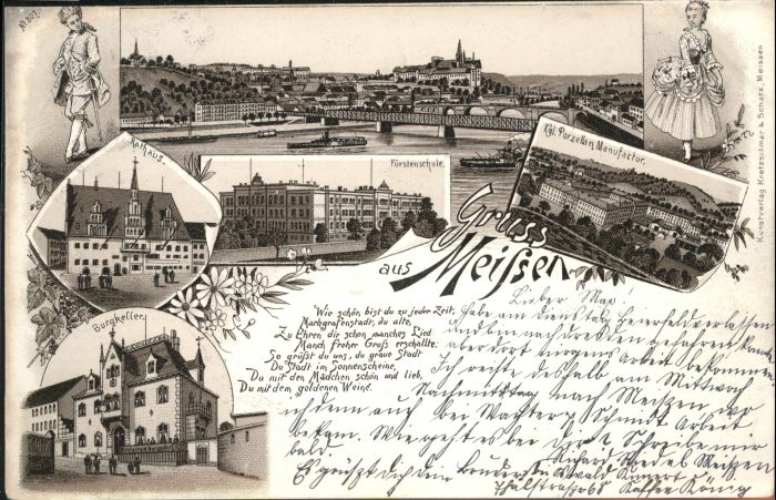 Meissen Elbe Sachsen Fürstenschule Porzellanmanufaktur Burgk