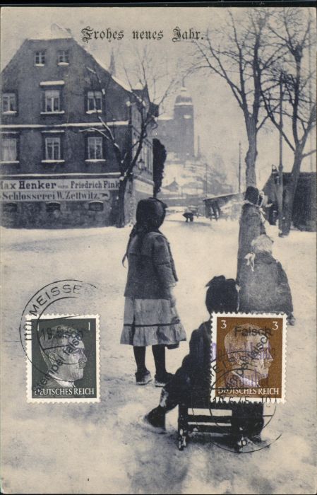 Meissen Elbe Sachsen Neujahr Schlosserei W. Zeltwitz Schlitt