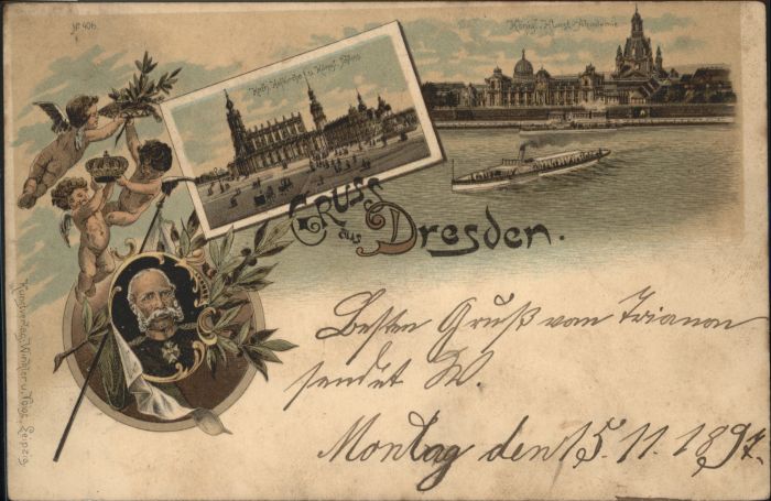 Dresden Schiff Hof Kirche Schloss