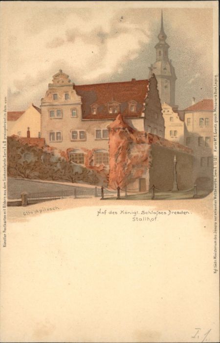 DRESDEN Elbe Schloss Stallhof Kuenstler Otto Apitzsch