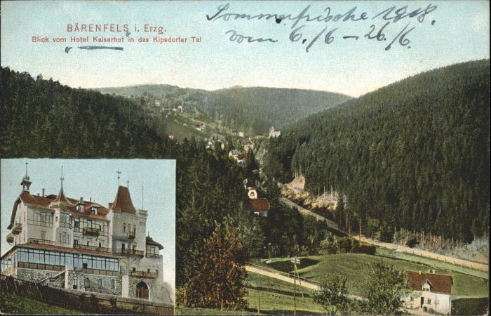 Baerenfels Erzgebirge Kipsdorfer Tal Hotel Kaiserhof