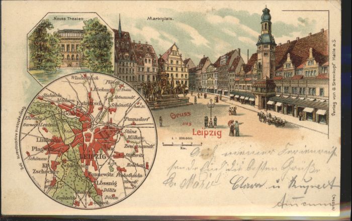 Leipzig Marktplatz Theater Kutsche