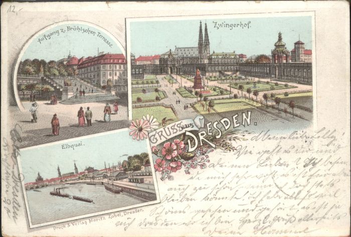 Dresden Zwingerhof Elbquai Boot