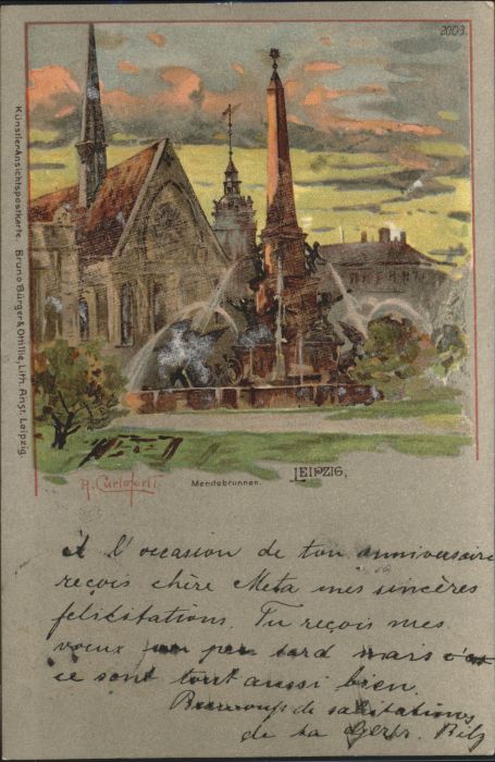Leipzig Mendebrunnen Künstler R Carolforti