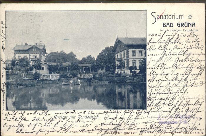 Gruenau Zwickau Sanatorium  Gondelteich