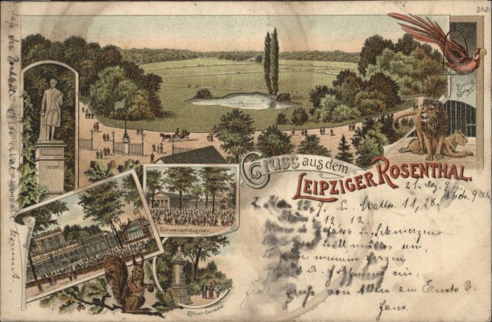 Leipzig Rosenthal Löwe Zöllner Denkmal Eichhörn