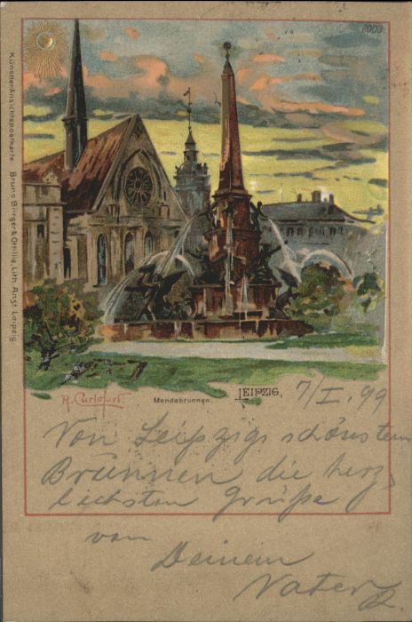 Leipzig Mendebrunnen Künstler R Carlofort