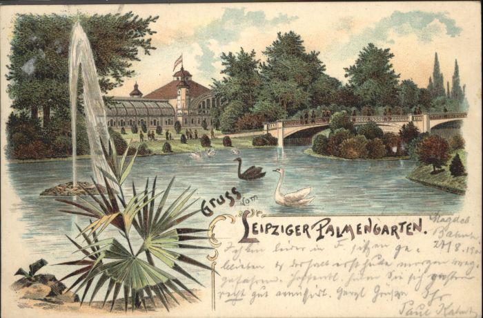 Leipzig Pamengarten Brücke Schwan