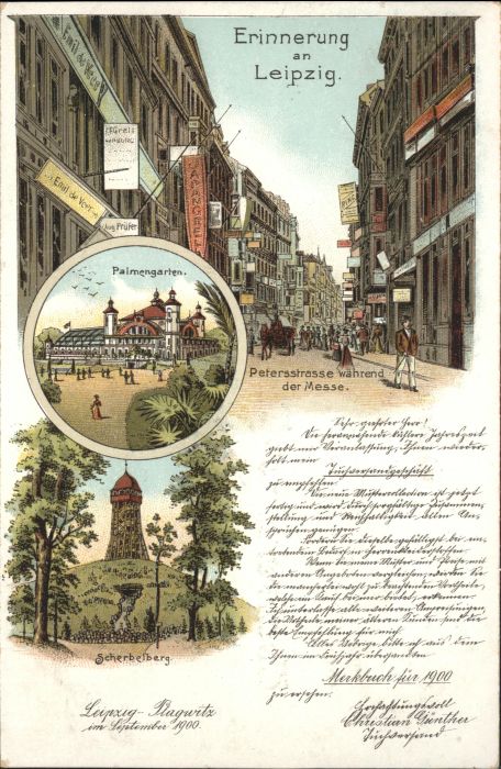 Leipzig Palmengarten Petersstrasse Scherbelberg