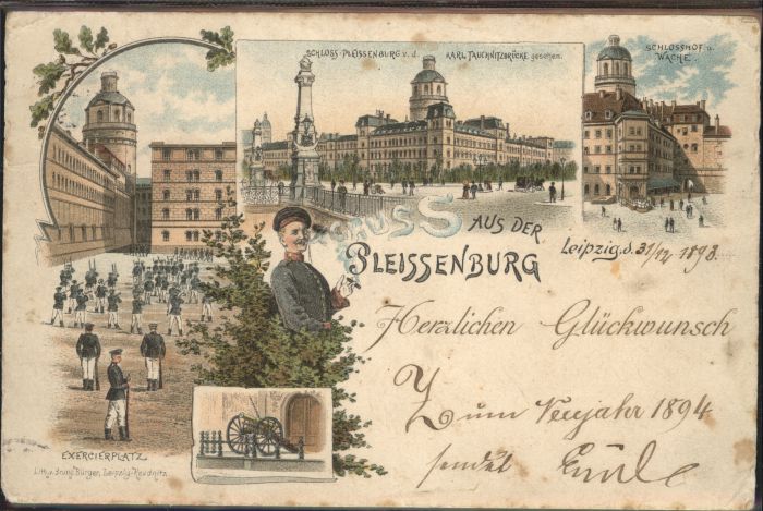 Leipzig Schloss Pleissenburg Schlosshof Wache