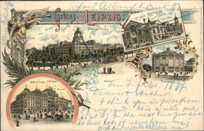 Leipzig Markthalle Pleissenburg Kutsche Strass