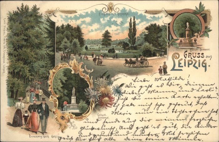 Leipzig Zöllner Denkmal Gellert Denkmal Kutsch