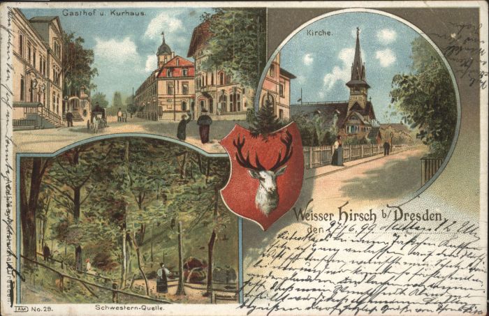 Dresden Weisser Hirsch Kirche Gasthof Kurhaus S