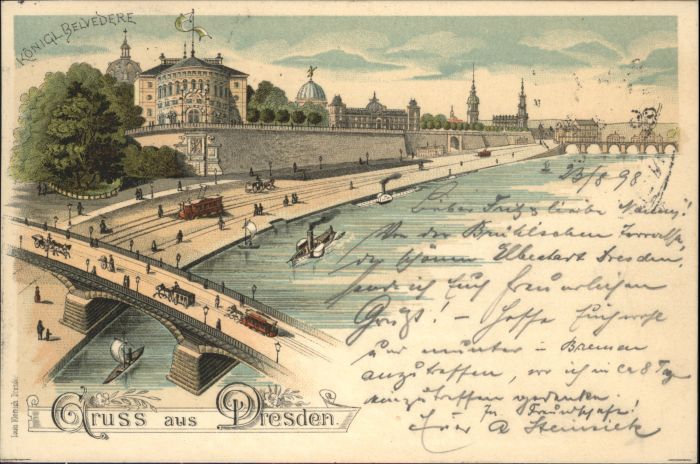 Dresden Brücke Kutsche Boot