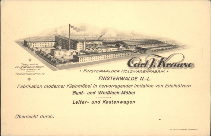 Finsterwalde Holzwarenfabrik Carl Krause